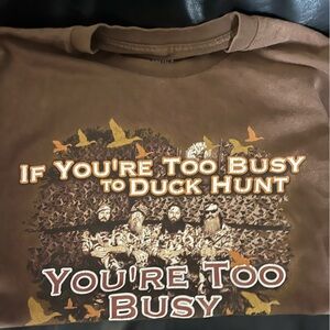 Duck Dynasty Tshirt Brown Graphic Tee with Duck Hunt Design XL